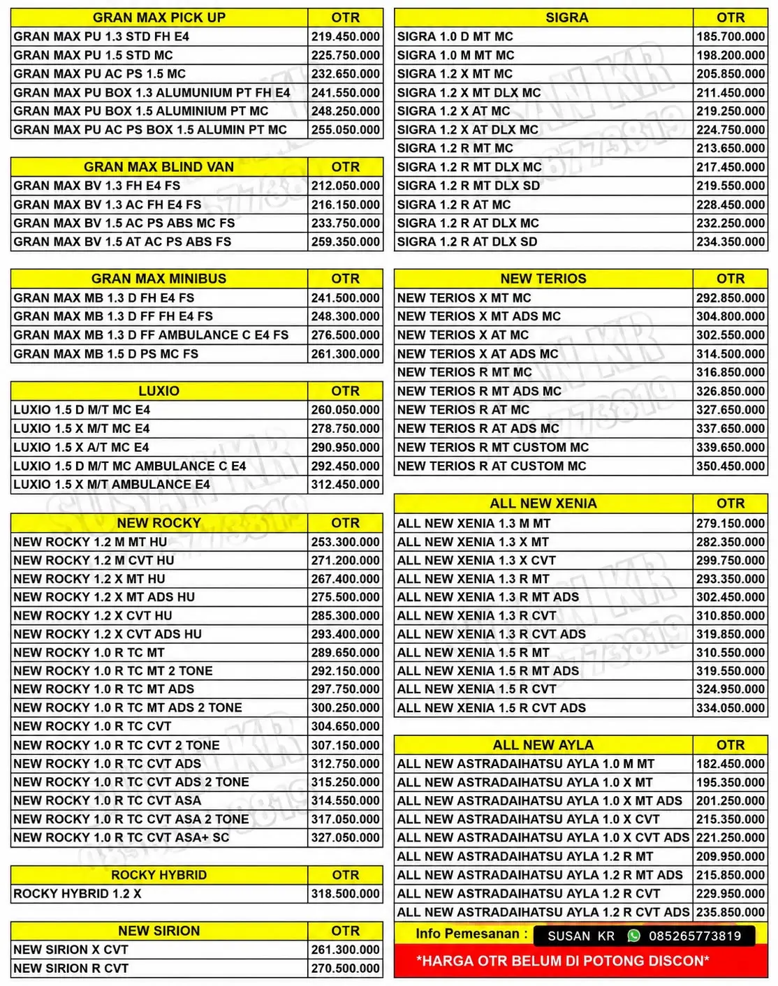 Price List — gambar 1